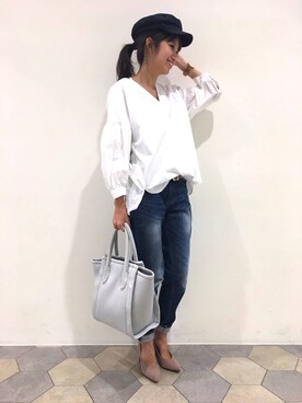 「リップスター」｜「アイテム（ハンチング/ベレー帽）」を使った、lipstar_officialさん（レディース・158cm）の春コーディネート