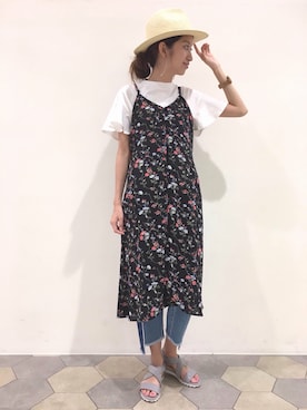 「フリンジデニム」｜「アイテム（ワンピース/ドレス）」を使った、lipstar_officialさん（レディース・158cm）の夏コーディネート