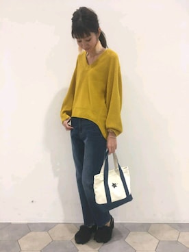 「LIPSTAR（リップスター）のアイテム（ニット/セーター）」を使った、lipstar_officialさん（レディース・158cm）の秋コーディネート