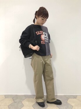 「リップスター」｜「アイテム（スウェット）」を使った、lipstar_officialさん（レディース・153cm）の秋コーディネート