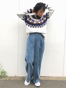 「リップスター」｜「アイテム（ハンチング/ベレー帽）」を使った、lipstar_officialさん（レディース・154cm）の秋コーディネート