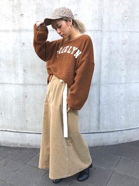 「リップスター」｜「アイテム（スウェット）」を使った、lipstar_officialさん（レディース・154cm）の冬コーディネート