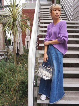 「LIPSTAR（リップスター）のアイテム（ニット/セーター）」を使った、lipstar_officialさん（レディース・154cm）の冬コーディネート