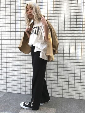 「リップスター」｜「アイテム（ミリタリージャケット）」を使った、lipstar_officialさん（レディース・154cm）の春コーディネート