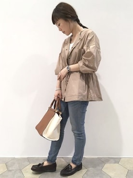 「リップスター」｜「アイテム（ミリタリージャケット）」を使った、lipstar_officialさん（レディース・153cm）の春コーディネート