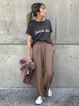 「アイテム（パンツ、イエロー系）」を使った、lipstar_officialさん（レディース・154cm）の夏コーディネート