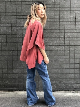 「フレアデニム」｜lipstar_officialさん（レディース・154cm）の夏コーディネート