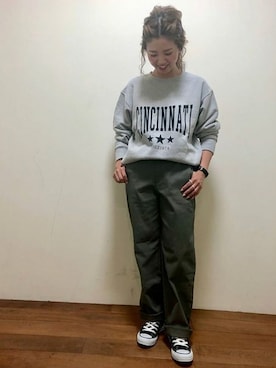 「リップスター」｜「アイテム（スウェット）」を使った、lipstar_officialさん（レディース・152cm）の秋コーディネート