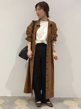 「リップスター」｜「アイテム（シャツワンピース）」を使った、lipstar_officialさん（レディース・153cm）の秋コーディネート