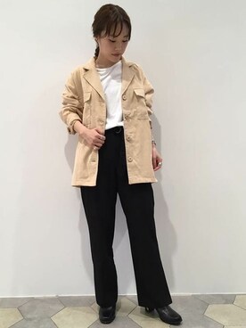 「リップスター」｜「アイテム（ミリタリージャケット）」を使った、lipstar_officialさん（レディース・153cm）の秋コーディネート