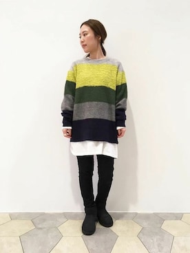 「LIPSTAR（リップスター）のアイテム（ニット/セーター）」を使った、lipstar_officialさん（レディース・154cm）の冬コーディネート