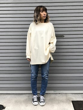 「テーパードデニム」｜lipstar_officialさん（レディース・154cm）の冬コーディネート