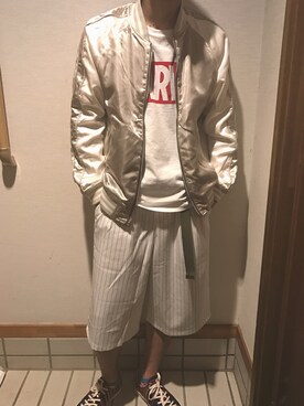 「RAGEBLUE（レイジブルー）のアイテム（スタジャン）」を使った、yosiさん（メンズ・175cm）の春コーディネート