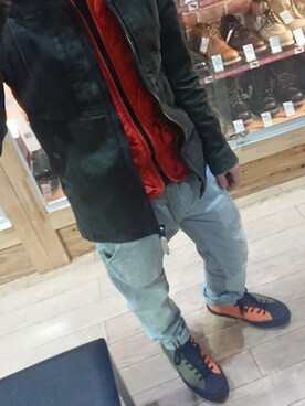 「G-STAR（ジースター）のアイテム（ジャケット/アウター、グリーン系）」を使った、jikomnさん（メンズ・165cm）の秋コーディネート