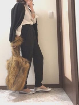「PLAIN PEOPLE（プレインピープル）のアイテム（トップス）」を使った、Tomoさん（レディース・160cm）の冬コーディネート