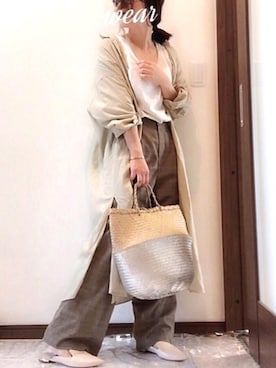 「スリッパ」｜「アイテム（ワンピース/ドレス）」を使った、Tomoさん（レディース・160cm）の春コーディネート