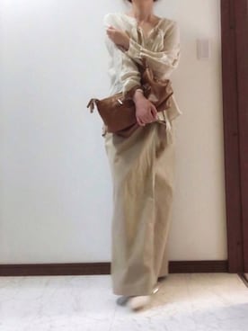 「スリッパ」｜「アイテム（アクセサリー）」を使った、Tomoさん（レディース・160cm）の夏コーディネート