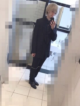 「COMME des GARCONS HOMME PLUS（コムデギャルソンオムプリュス）のアイテム（スラックス、ブラック系）」を使った、はりまさん（メンズ）の秋コーディネート