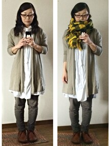 no brand | 白半袖前開きワンピース(ワンピース)