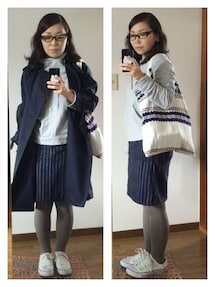 しまむら | 縦縞紺色タイトスカート(スカート)