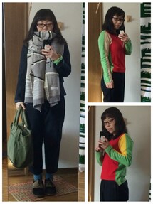 tricot COMME des GARCONS | 紺色ウールゆる縮絨パンツ(その他パンツ)