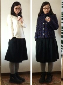 tricot COMME des GARCONS | ブルー系チェック中綿襟付きブルゾン(ブルゾン)