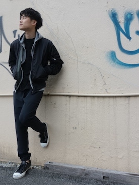「N.HOOLYWOOD（N.ハリウッド）のアイテム（ブルゾン）」を使った、ONEPAIRさん（メンズ・173cm）の冬コーディネート