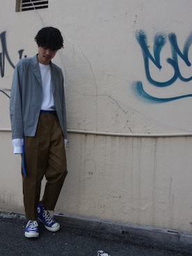 「N.HOOLYWOOD（N.ハリウッド）のアイテム（テーラードジャケット）」を使った、ONEPAIRさん（メンズ・173cm）の春コーディネート