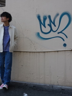 「UNUSED（アンユーズド）のアイテム（ジャケット/アウター）」を使った、ONEPAIRさん（メンズ・173cm）の春コーディネート