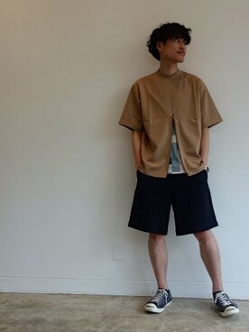 「N.HOOLYWOOD（N.ハリウッド）のアイテム（Tシャツ/カットソー）」を使った、ONEPAIRさん（メンズ・173cm）の春コーディネート