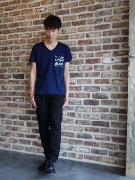 「ATTACHMENT（アタッチメント）のアイテム」を使った、ONEPAIRさん（メンズ・173cm）の夏コーディネート