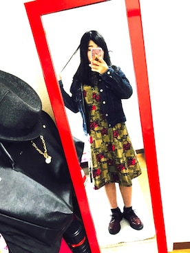 「レトロワンピース」｜「アイテム（ジャケット/アウター）」を使った、☆MMK☆さん（レディース・155cm）の春コーディネート
