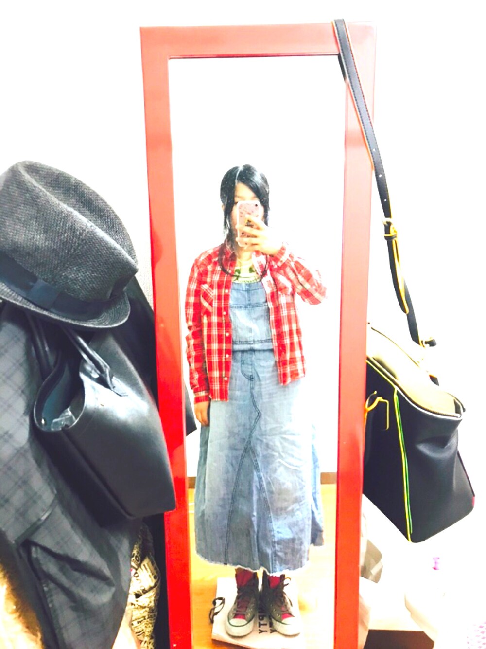 シャツ/ブラウスを使った「デニムサロペットスカート」の人気