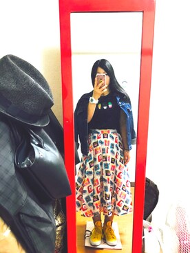 「G-SHOCK」｜「アイテム（デニムジャケット）」を使った、☆MMK☆さん（レディース・154cm）の春コーディネート