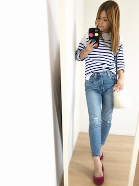 「501skinny」｜さやさん（レディース・158cm）の秋コーディネート