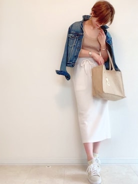 「H&M（エイチ・アンド・エム）のアイテム（タンクトップ）」を使った、さやさん（レディース・158cm）の夏コーディネート