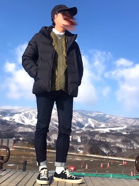 「プチプラミックス」｜がーぬまさん（メンズ・169cm）の冬コーディネート