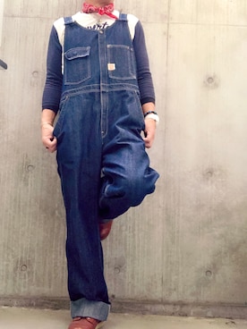 「BLUE WAY（ブルーウェイ）のアイテム（オールインワン・サロペット）」を使った、satozakkさん（メンズ・169cm）の春コーディネート