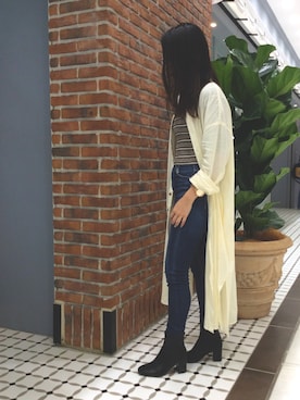 「MOUSSY（マウジー）のアイテム（カーディガン/ボレロ）」を使った、WA ORientalTRaffic 池袋サンシャイン店さん（レディース・160cm）の秋コーディネート