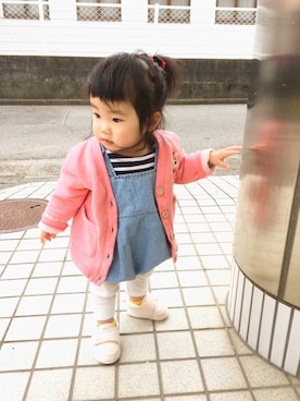 「静岡キッズ」｜「アイテム（オールインワン・サロペット）」を使った、YUZUKI☾さん（キッズ・70cm）の春コーディネート