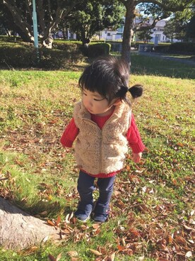 「静岡キッズ」｜YUZUKI☾さん（キッズ・80cm）の秋コーディネート