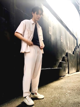 「buddy（バディ）のアイテム（シューズ）」を使った、Yuya Sankaiさん（メンズ・184cm）の秋コーディネート