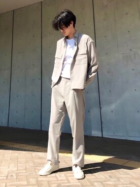 「buddy（バディ）のアイテム（シューズ）」を使った、Yuya Sankaiさん（メンズ・184cm）の春コーディネート