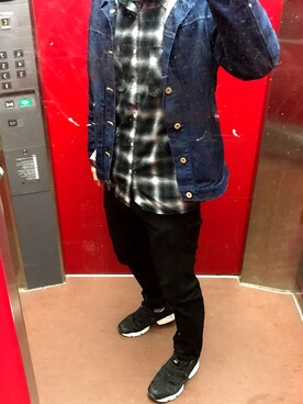 「Right-on（ライトオン）のアイテム（デニムジャケット）」を使った、あまねさん（メンズ・177cm）の春コーディネート