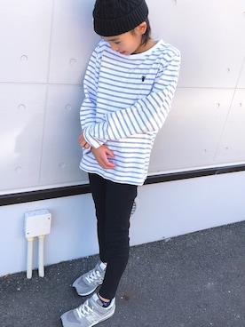 「CHUMS（チャムス）のアイテム（帽子）」を使った、srさん（キッズ・120cm）の秋コーディネート