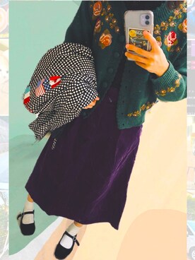 「SVEC（シュベック）のカンフーシューズ kung fu Shoes / ストラップパンプス（バレエシューズ）」を使った、NeNEさん（レディース・153cm）の秋コーディネート