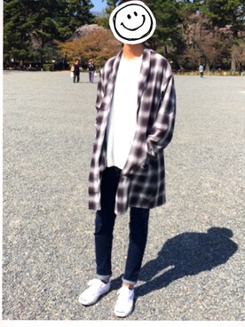 「定番」｜「アイテム（ノーカラージャケット）」を使った、YOUさん（メンズ・184cm）の春コーディネート