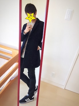 「GU（ジーユー）の（GU）スキニーフィットジーンズ（MEN ⁄ ジーンズ）」を使った、かずかずさん（メンズ・178cm）の冬コーディネート