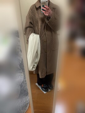 「ehka sopo（エヘカソポ）のアイテム（ステンカラーコート）」を使った、ten0221さん（レディース・157cm）の冬コーディネート