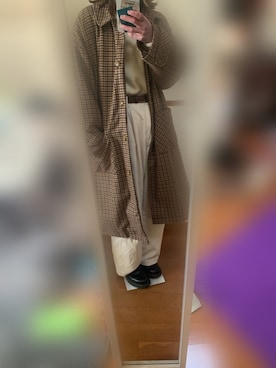 「ehka sopo（エヘカソポ）のアイテム（ステンカラーコート）」を使った、ten0221さん（レディース・157cm）の冬コーディネート